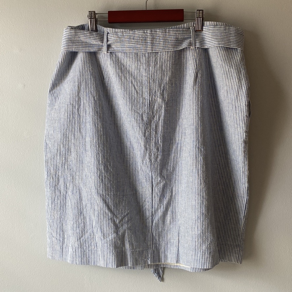 Boden Blue & White Striped Seeersucker Skirt 14 - Picture 6 of 11